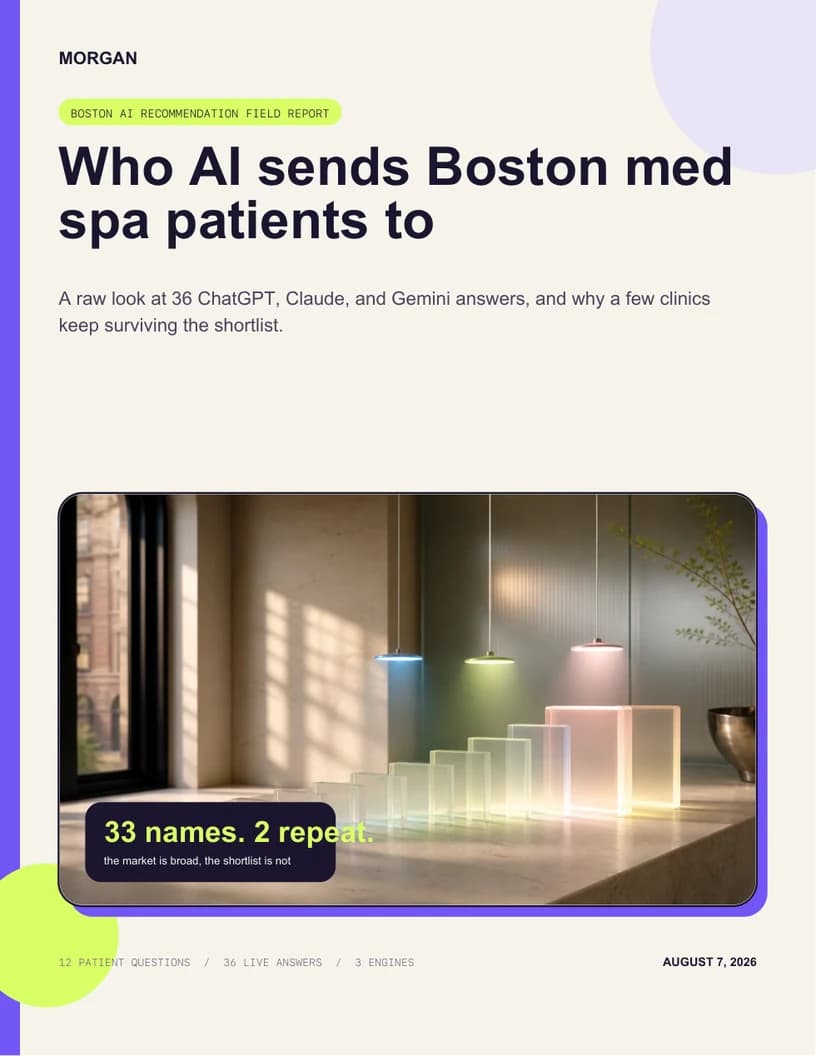 Cover of Morgan's Boston med spa AI recommendation report